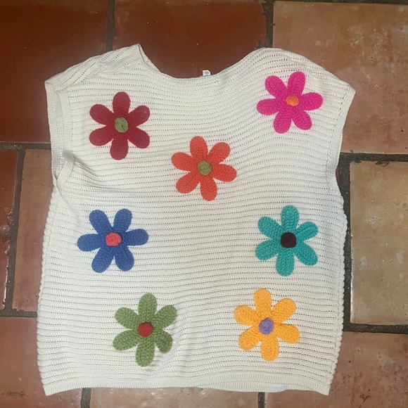 BiBi Cream Floral Knit Sweater - Picture 4 of 4